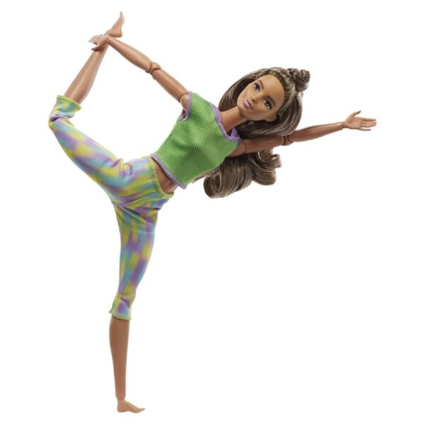 BRAND GXF05 BARBIE MADE TO MOVE DOLL WITH 22 FLEXIBLE JOINTS & LONG WAVY BRUNETTE HAIR WEARING ATHLEISURE-WEAR KOUREAS TOYS