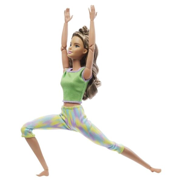 BRAND GXF05 BARBIE MADE TO MOVE DOLL WITH 22 FLEXIBLE JOINTS & LONG WAVY BRUNETTE HAIR WEARING ATHLEISURE-WEAR KOUREAS TOYS