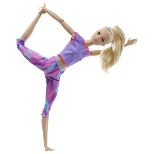 BRAND GXF04 BARBIE MADE TO MOVE DOLL WITH 22 FLEXIBLE JOINTS & LONG BLONDE PONYTAIL WEARING ATHLEISURE-WEAR KOUREAS TOYS