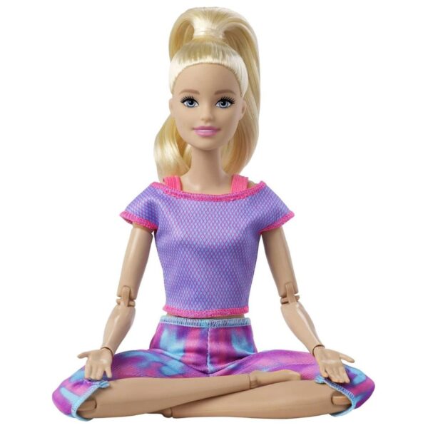 BRAND GXF04 BARBIE MADE TO MOVE DOLL WITH 22 FLEXIBLE JOINTS & LONG BLONDE PONYTAIL WEARING ATHLEISURE-WEAR KOUREAS TOYS
