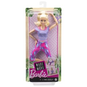 BRAND GXF04 BARBIE MADE TO MOVE DOLL WITH 22 FLEXIBLE JOINTS & LONG BLONDE PONYTAIL WEARING ATHLEISURE-WEAR KOUREAS TOYS