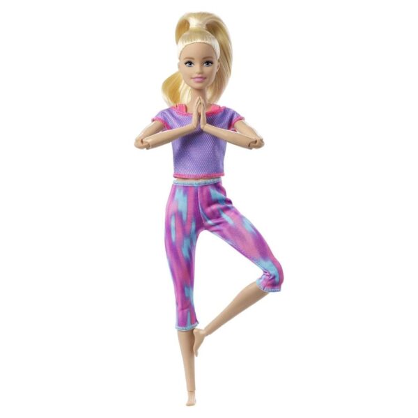 BRAND GXF04 BARBIE MADE TO MOVE DOLL WITH 22 FLEXIBLE JOINTS & LONG BLONDE PONYTAIL WEARING ATHLEISURE-WEAR KOUREAS TOYS