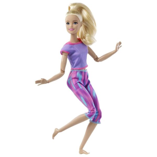 BRAND GXF04 BARBIE MADE TO MOVE DOLL WITH 22 FLEXIBLE JOINTS & LONG BLONDE PONYTAIL WEARING ATHLEISURE-WEAR KOUREAS TOYS