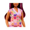 BRAND HJT04 BARBIE FASHIONISTAS DOLL 207 WITH A HEART-PRINT SWEATER DRESS, SUNGLASSES AND PLATFORM SHOES KOUREAS TOYS