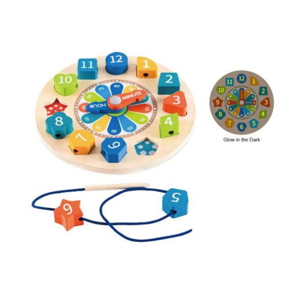 PHOOHI PH05I006 WOODEN LUMINOUS SHAPE SORTING CLOCK KOUREAS TOYS