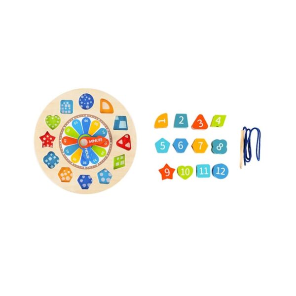 PHOOHI PH05I006 WOODEN LUMINOUS SHAPE SORTING CLOCK KOUREAS TOYS