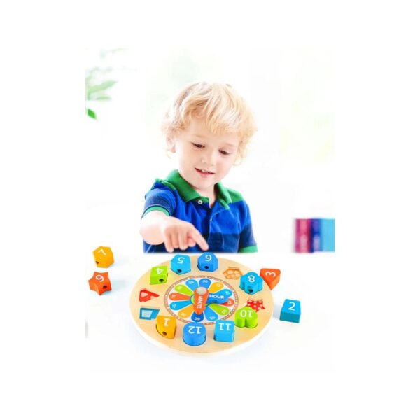 PHOOHI PH05I006 WOODEN LUMINOUS SHAPE SORTING CLOCK KOUREAS TOYS