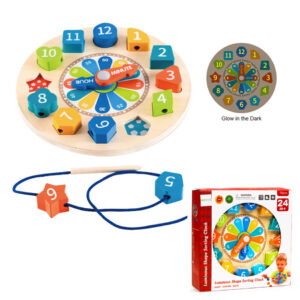 PHOOHI PH05I006 WOODEN LUMINOUS SHAPE SORTING CLOCK KOUREAS TOYS