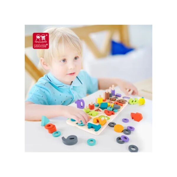 PHOOHI PH05R005 WOODEN NUMBER MATCHING BOARD WITH PATTE (3 IN 1)