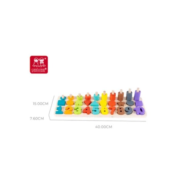 PHOOHI PH05R005 WOODEN NUMBER MATCHING BOARD WITH PATTE (3 IN 1)