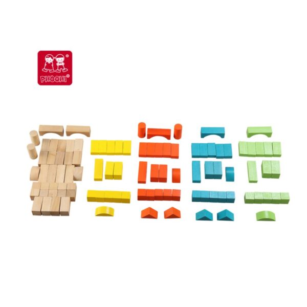 PHOOHI PH05D015I WOODEN 100 Pcs CLASSIC BLOCKS KOUREAS TOYS