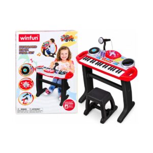 WINFUN 02068A KIDS' KEYBOARD WITH STAND, MICROPHONE & STOOL – "ROCK STAR" KEYBOARD SET KOUREAS TOYS
