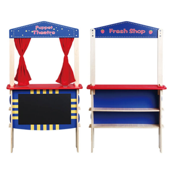 PHOOHI SAWT608-1 WOODEN PUPPET THEATRE & FRUIT SHOP KOUREAS TOYS