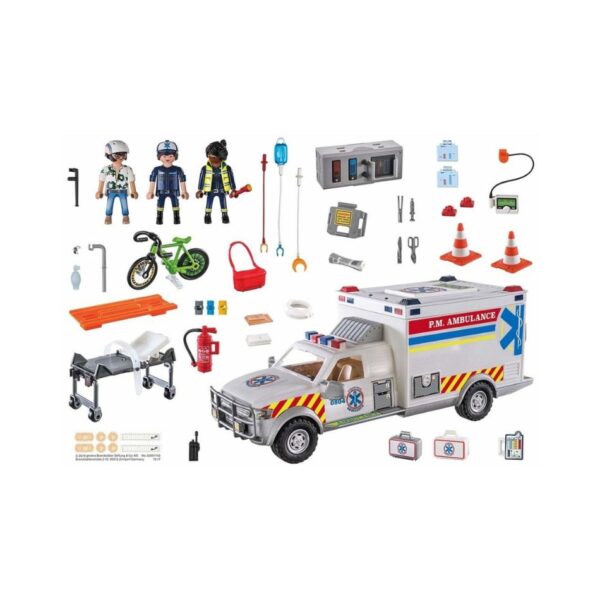 PLAYMOBIL 70936 CITY ACTION US AMBULANCE: FIRST AID VEHICLE KOUREAS TOYS