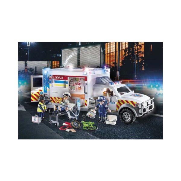 PLAYMOBIL 70936 CITY ACTION US AMBULANCE: FIRST AID VEHICLE KOUREAS TOYS