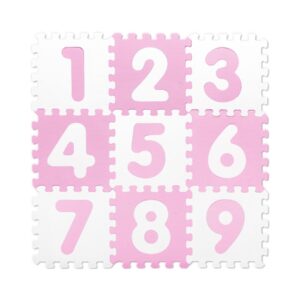 ANTIBACTERIAL PUZZLE MAT NUMBERING WHITE/PINK KOUREAS TOYS