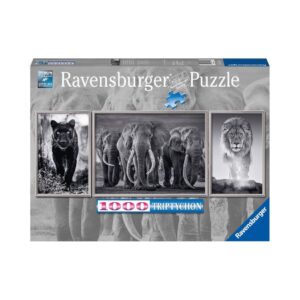 RAVENSBURGER 16729 1000 Pcs PUZZLE TRIPTYCHON - PANTHERS, ELEPHANTS, LIONS KOUREAS TOYS