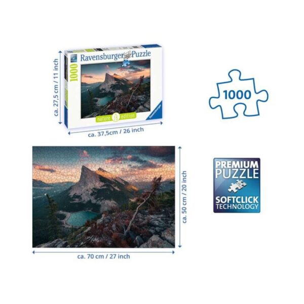RAVENSBURGER 15011 1000 Pcs PUZZLE EVENING IN THE ROCKY MOUNTAINS KOUREAS TOYS