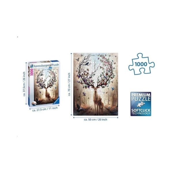 RAVENSBURGER 15018 1000 Pcs PUZZLE MAGICAL DEER KOUREAS TOYS