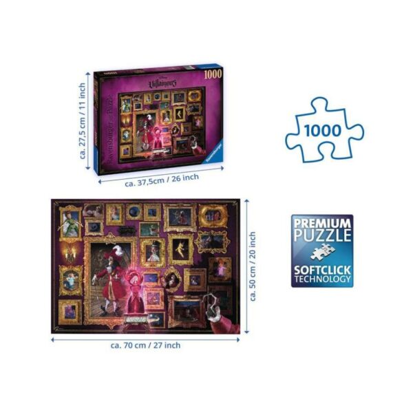 RAVENSBURGER 15022 1000 Pcs PUZZLE DISNEY VILLAINOUS CAPTAIN HOOK KOUREAS TOYS