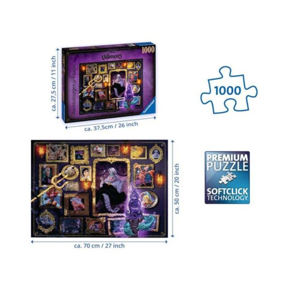 RAVENSBURGER 15027 1000 Pcs PUZZLE DISNEY VILLAINOUS URSULA KOUREAS TOYS