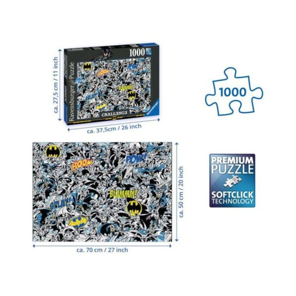 RAVENSBURGER 16513 1000 Pcs PUZZLE CHALLENGE - DC COMICS BATMAN KOUREAS TOYS