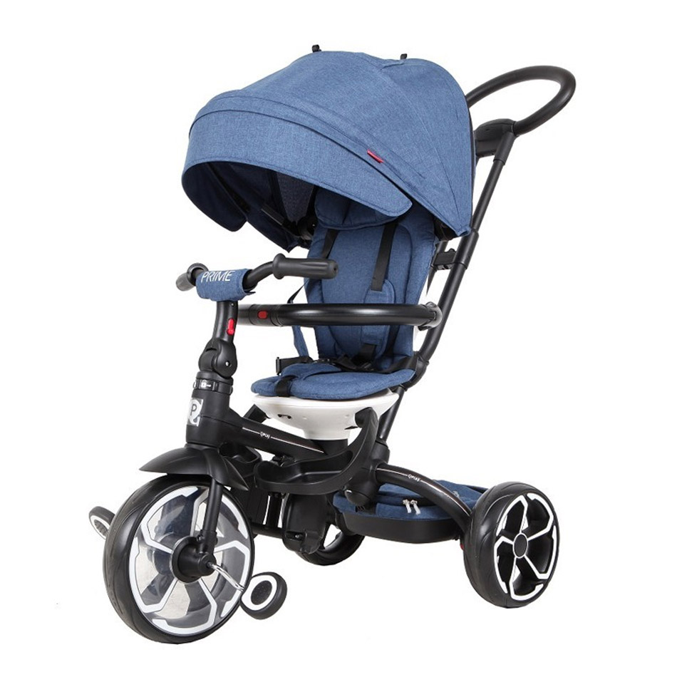 Q-PLAY PRIME 6-IN-1 TRIKE BLUE RIDE TRICYCLE HANDLE BIKE TODDLER 501-T561 KOUREAS TOYS