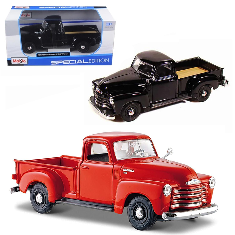 MAISTO 31952 1:25 CHEVROLET 3100 PICKUP BLACK KOUREAS TOYS