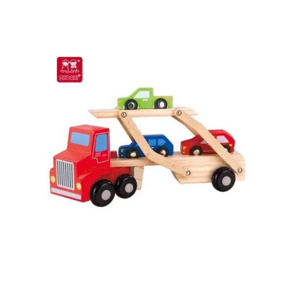 PHOOHI PH05B024 WOODEN CAR CARRIER TRUCK KOUREAS TOYS