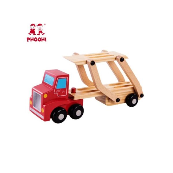 PHOOHI PH05B024 WOODEN CAR CARRIER TRUCK KOUREAS TOYS