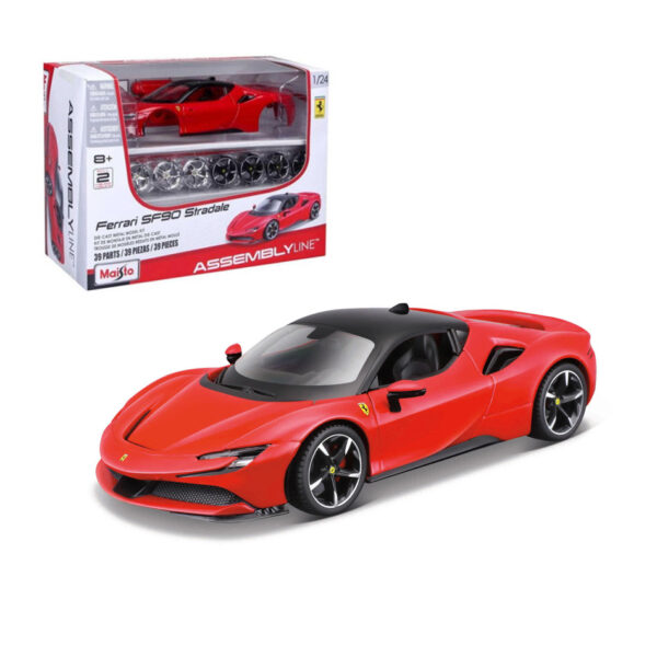 MAISTO 39018-39137 1:24 FERRARI SF90 STRADALE ASSEMBY LINE 39 PCS KOUREAS TOYS
