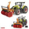 BRUDER 03017 CLAAS AXION 950 WITH SNOW CHAINS AND SNOW BLOWER KOUREAS TOYS