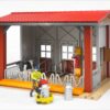 BRUDER 62621 COW BARN WITH MILKING MACHINE,COW AND FIGURE KOUREAS TOYS