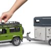 BRUDER 02592 LAND ROVER DEFENDER WITH HORSE TRAILER KOUREAS TOYS