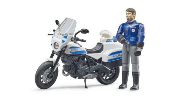 BRUDER 62731 BWORLD SCRAMBLER DUCATI POLICE MOTORCYCLE KOUREAS TOYS