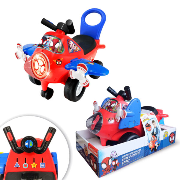 KIDDIELAND 063602 SPIDEY ANIMATION PLANE RIDE ON KOUREAS TOYS
