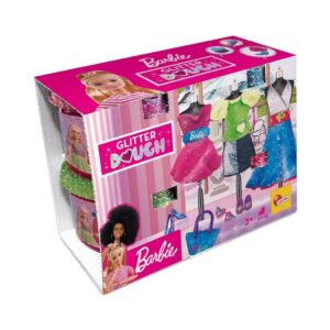 RF 88843 BARBIE GLITTER DOUGH SET OF PLASTICINE WITH GLITTER IN 4 COLORS 400g KOUREAS TOYS