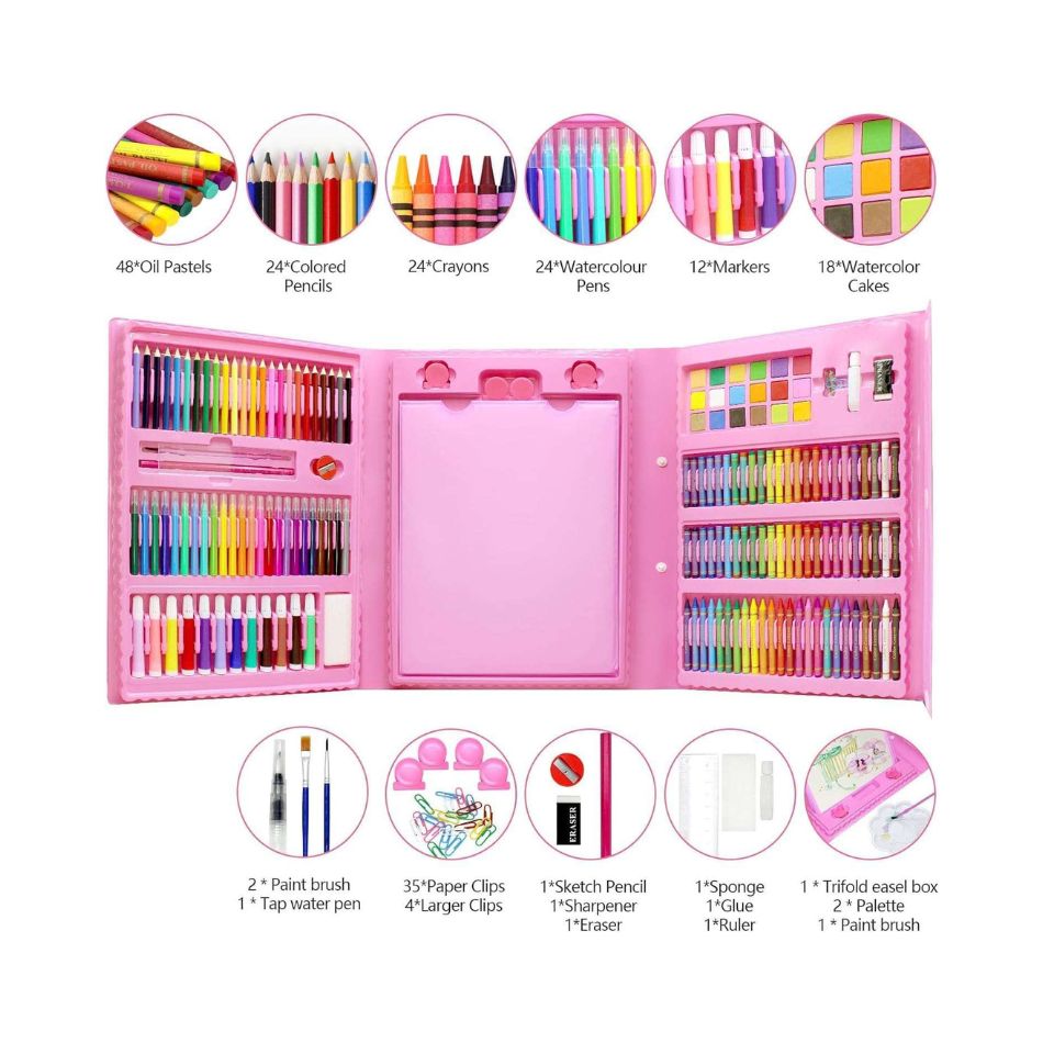 208 Pcs UNICORN 80217 ART SET BOX AND DRAWING KIT KOUREAS TOYS