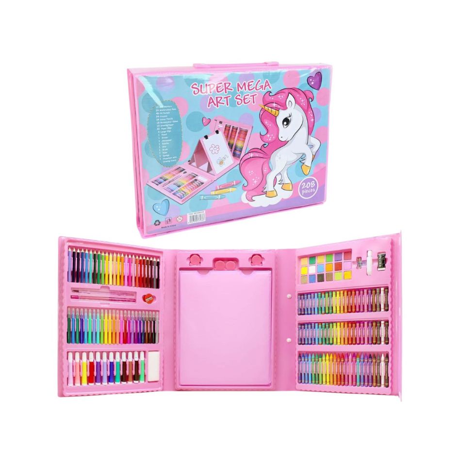 208 Pcs UNICORN 80217 ART SET BOX AND DRAWING KIT KOUREAS TOYS