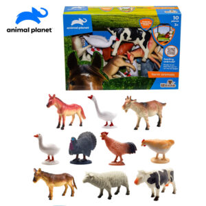 5804 FARM ANIMAL PLAYSET 10 Pcs IN WINDOW BOX KOUREAS TOYS