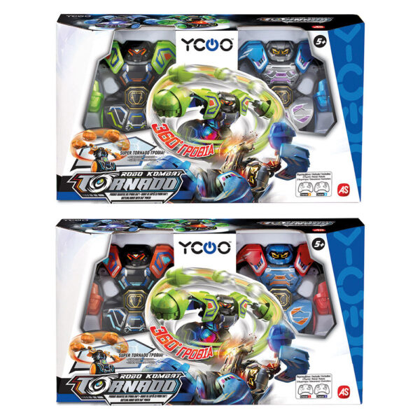 AS 86883 SILVERLIT YCOO ROBO KOMBAT 360 TORNADO SET 2 REMOTE CONTROL BATTLING ROBOTS