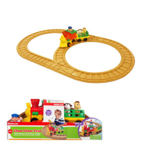 KIDDIELAND 055491 CHOO CHOO TRAIN SET WITH SOUNDS AND FARM ANIMALS KOUREAS TOYS