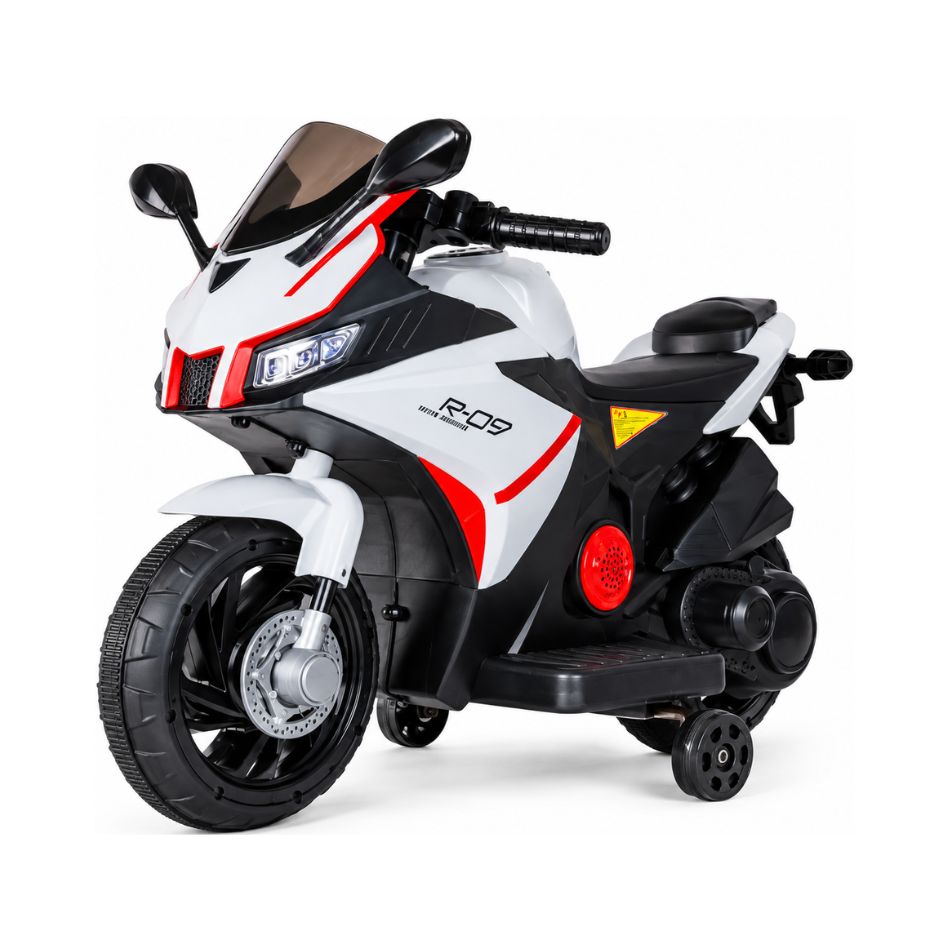 6V 4.5AH CHILDREN'S ELECTRIC MOTORCYCLE BZ1166B - WHITE KOUREAS TOYS
