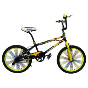 20″ BMX FREESTYLE BIKE KIDS ACROBATIC STREET BICYCLE 6500 YELLOW 50028 KOUREAS TOYS