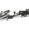 BRUDER 02507 RAM 2500 POLICE PICKUP WITH L AND S MODULE, TRAILER AND BOAT KOUREAS TOYS