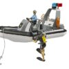 BRUDER 02507 RAM 2500 POLICE PICKUP WITH L AND S MODULE, TRAILER AND BOAT KOUREAS TOYS