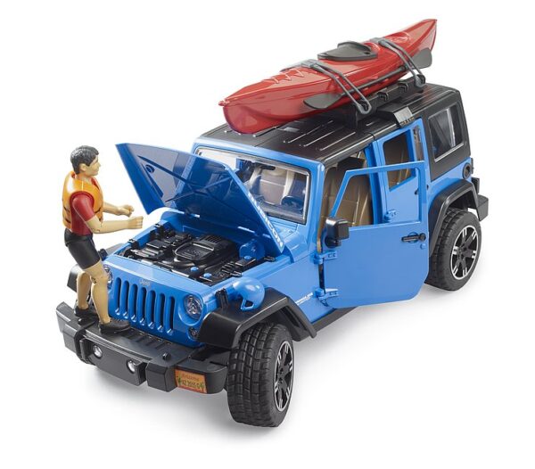 BRUDER 02529 JEEP WRANGLER RUBICON UNLIMITED WITH KAYAK AND KAYAKER KOUREAS TOYS