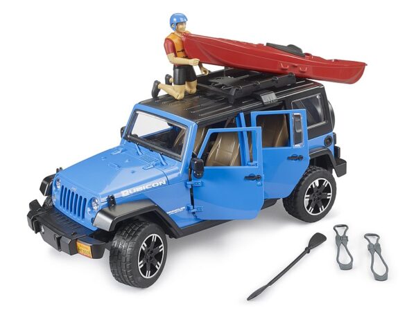 BRUDER 02529 JEEP WRANGLER RUBICON UNLIMITED WITH KAYAK AND KAYAKER KOUREAS TOYS