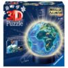 RAVENSBURGER PUZZLE 3D NIGHT LIGHT GLOBE 72 Pcs 11844 KOUREAS TOYS