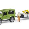 BRUDER 02593 LAND ROVER DEFENDER WITH TRAILER, JCB EXCAVATOR AND MAN KOUREAS TOYS